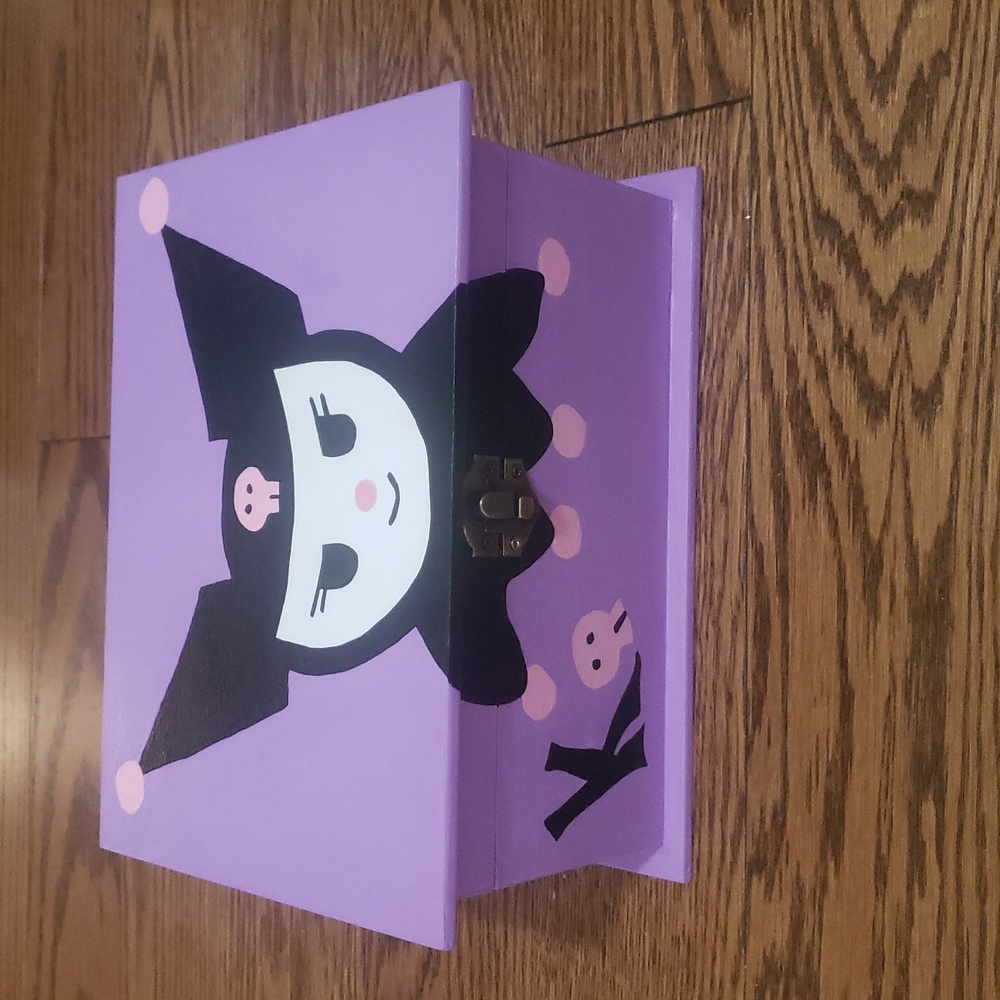 Handpainted Kuromi Inspired Wooden Trinket Box